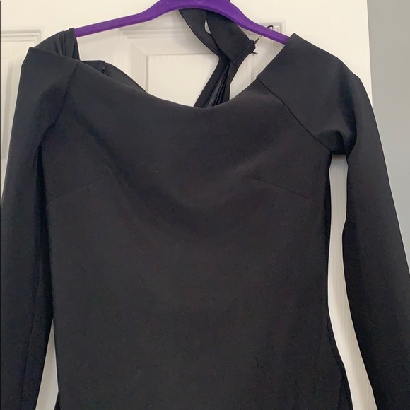 Black Long-Sleeve Formal Dress with choker - Picture 3 of 6